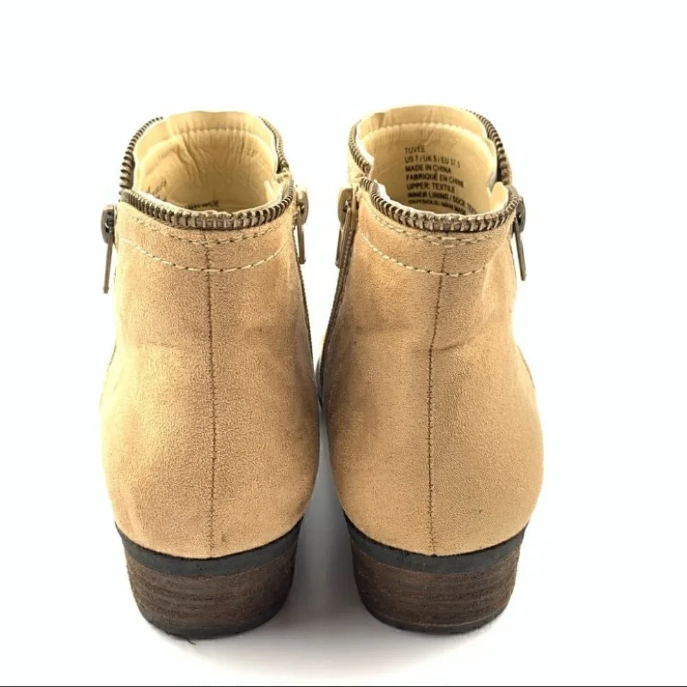 Just fab Tuvee ankle booties 7 37.5 tan western